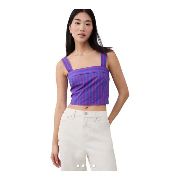 Banana Republic Women's Cross Back Crop Top Size M New Purple - Picture 1 of 12